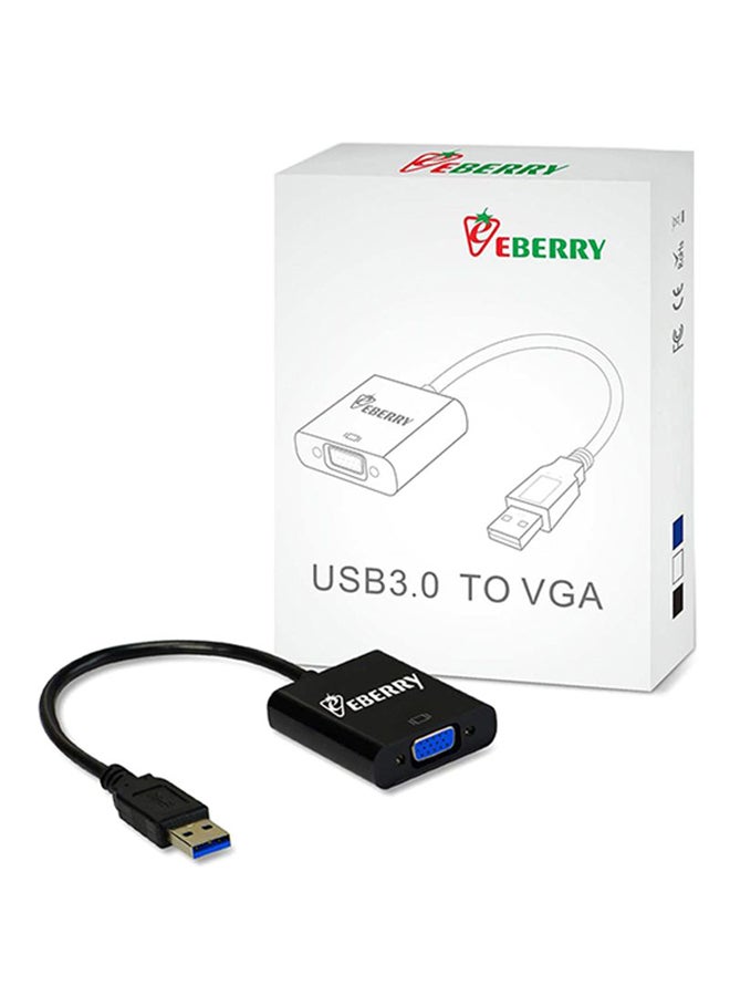 أليش كابل محول من منفذ USB 3.0/2.0 ذكر إلى VGA أنثى أسود  - Image 4