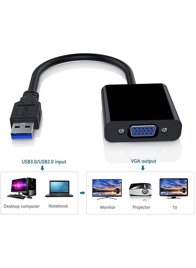 USB 3.0/2.0 Male To VGA Female Adapter Cable Black - v1617604186/N16062059A_6