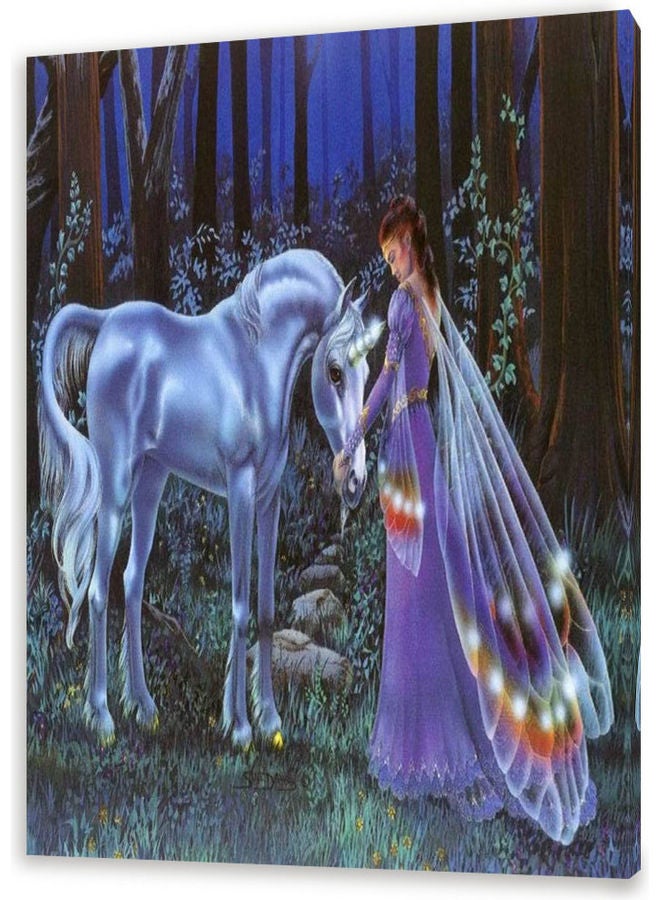 Horse Themed Canvas Wall Art Multicolour 40x60cm - Image 1