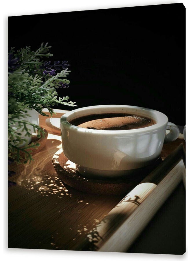 لوحة فنية من القماش بتصميم القهوة متعدد الألوان S - Image 1