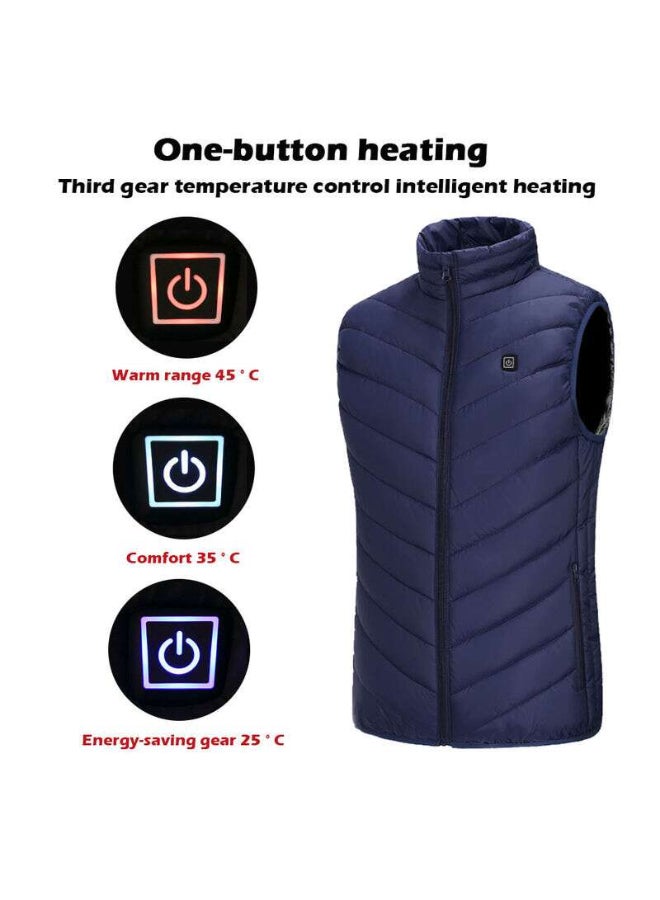 Usb Powered Warmer Thermal Heating Vest Blue - Image 2