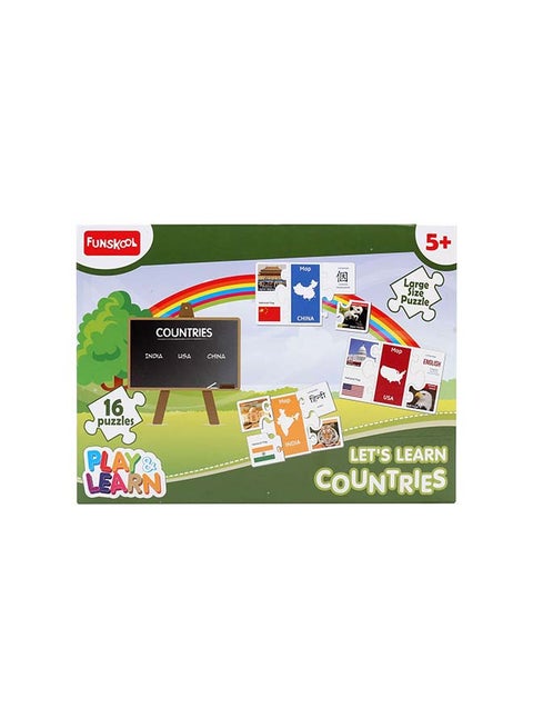 Lets Learn Countries Puzzle For Kids 31.5 X 4 X 23cm
