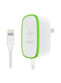 belkin Fast Charging Wall Charger 12W , 2.4 A Hardwired Lightning Cable Port Home Charger For iPhone X ,iPhone 8,iPhone 8 Plus, iPhone 7,iPhone 7 Plus White/Green  - Image 1