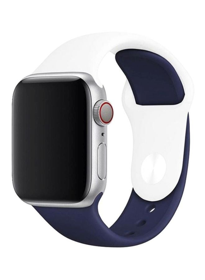 LNKOO - Replacement Band For Apple Watch Series 1/2/3/4 44mm White/Blue - Image 1
