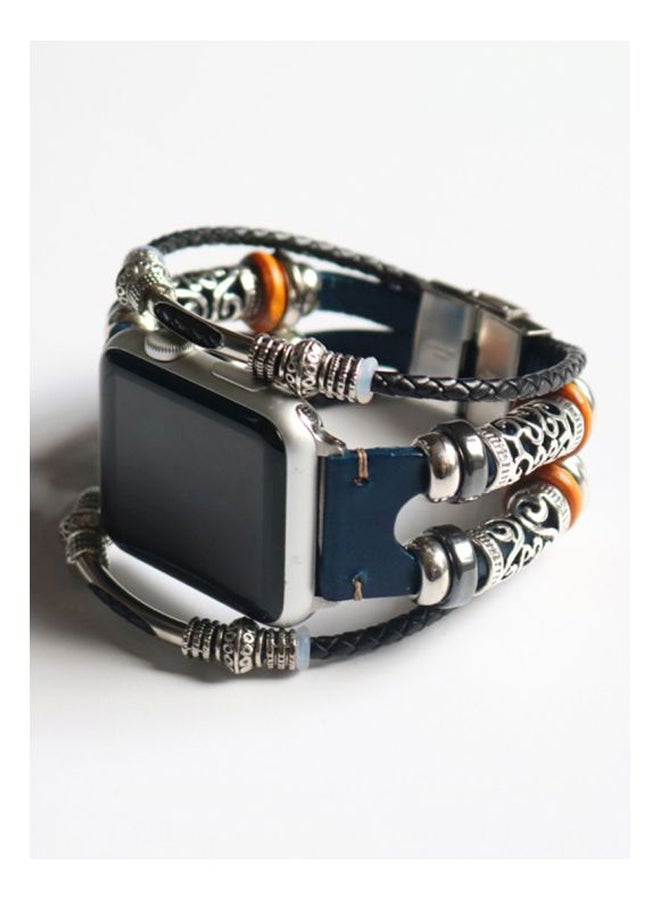 Voberry Replacement Band Strap For Apple Watch Series 4 40mm Silver/Blue/Black - Image 2