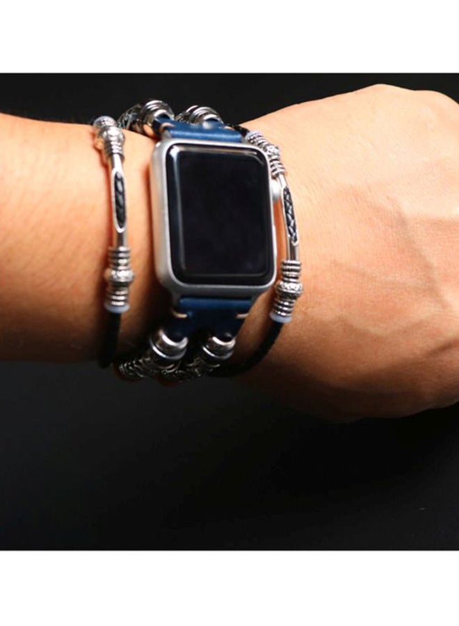 Voberry Replacement Band Strap For Apple Watch Series 4 40mm Silver/Blue/Black - Image 3