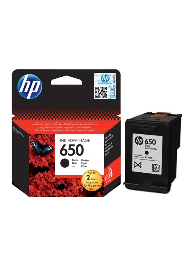 HP 650 Ink Cartridge 650 Black  - Image 1