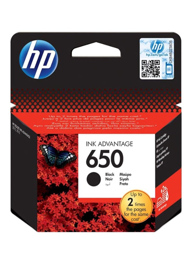 HP 650 Ink Cartridge 650 Black  - Image 2