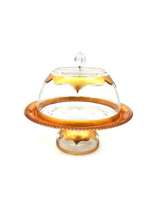 Cake Server With Cover And Stand Gold/Clear 32cm - v1617614261/N14046680A_1