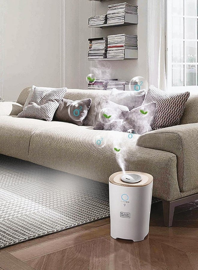 BLACK+DECKER - Humidifier 4L Compact Ultrasonic Air With Touch Control For Home And Office HM4000-B5 White/Rose Gold - Image 1