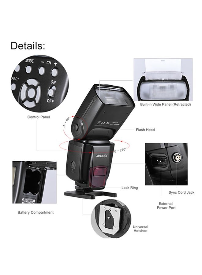 ANDOER - AD560 IV 2.4G Wireless Universal On Camera Slave Speedlite Flash Light For Sony A7/ A7 II/ A7S/ A7R/ A7S II DSLR Black/Green/White - Image 1