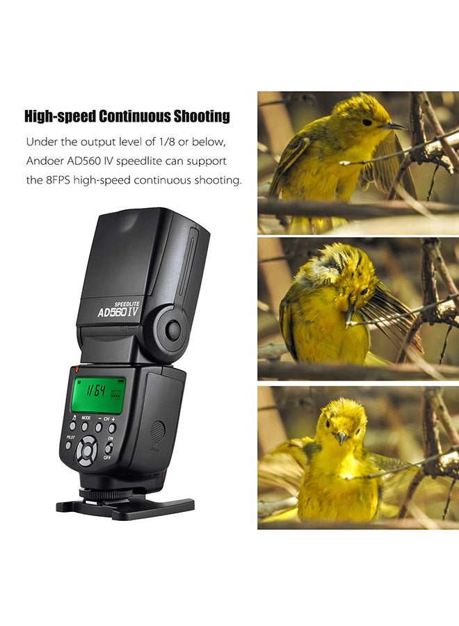 ANDOER - AD560 IV 2.4G Wireless Universal On Camera Slave Speedlite Flash Light For Sony A7/ A7 II/ A7S/ A7R/ A7S II DSLR Black/Green/White - Image 1