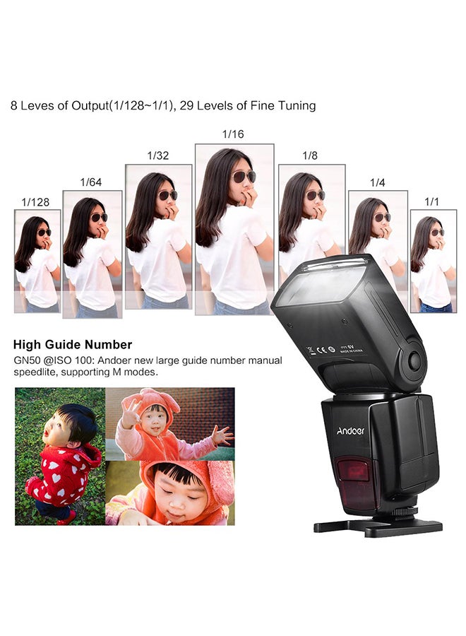 ANDOER - AD560 IV 2.4G Wireless Universal On Camera Slave Speedlite Flash Light For Sony A7/ A7 II/ A7S/ A7R/ A7S II DSLR Black/Green/White - Image 1