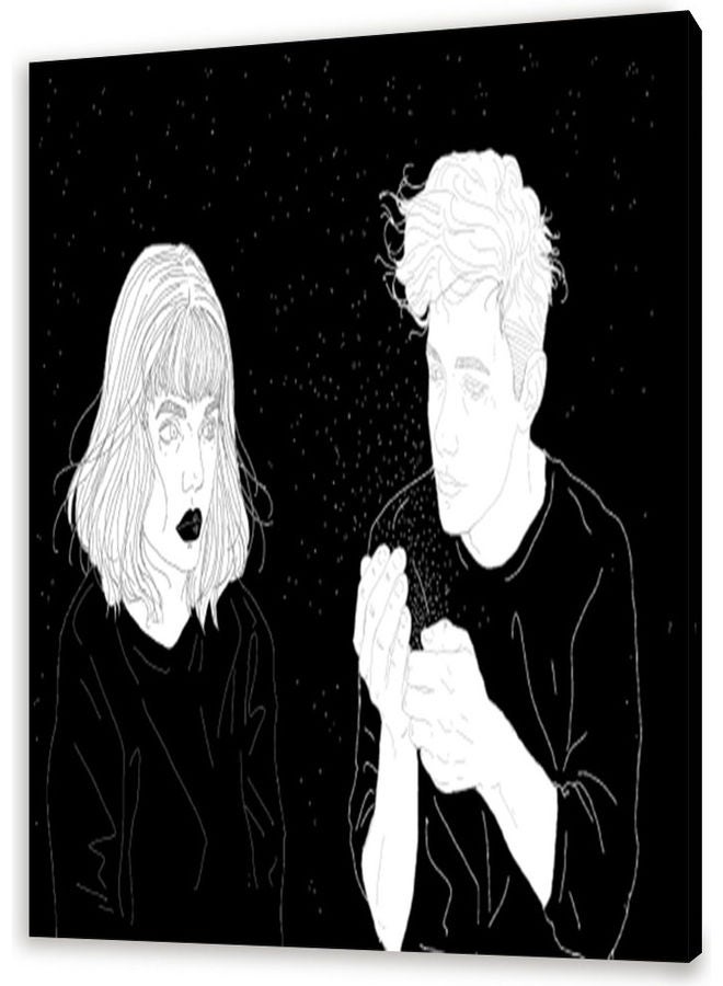 Couple Themed Canvas Wall Art Black/White M - Image 1