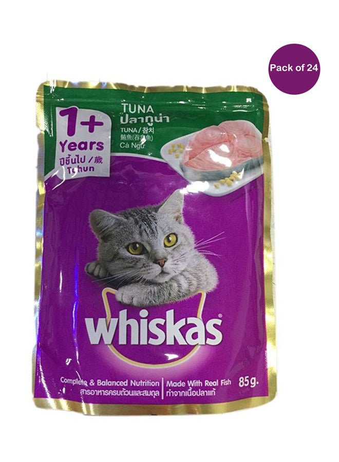 ويسكاس طعام رطب للقطط بنكهة التونة في جيلي، 85 جم، عبوة من 24 قطعة - Image 1