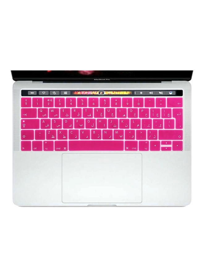 Ozone Arabic English Keyboard UK Layout Skin For Apple MacBook Pro 13-inch/15-inch With Touch Bar Hot Pink - Image 2