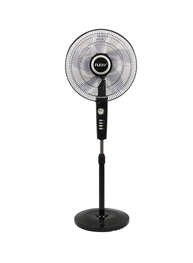 Flexy 16 Inches 5 Leaf Adjustable Height 3 Speed Stand Fan FST16TS Black  - Image 1