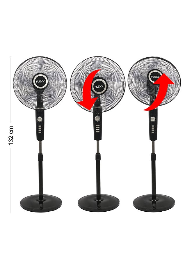 Flexy 16 Inches 5 Leaf Adjustable Height 3 Speed Stand Fan FST16TS Black  - Image 5