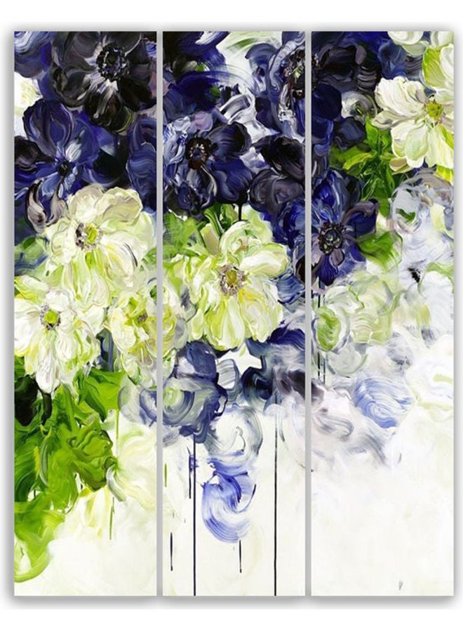 3-Piece Floral Themed Wall Art Set Multicolour L - Image 1