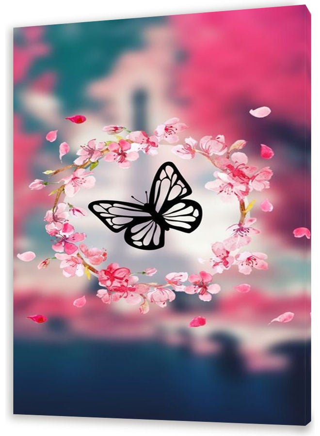 لوحة فنية من القماش الكتاني بعنوان Moth متعدد الألوان M - Image 1