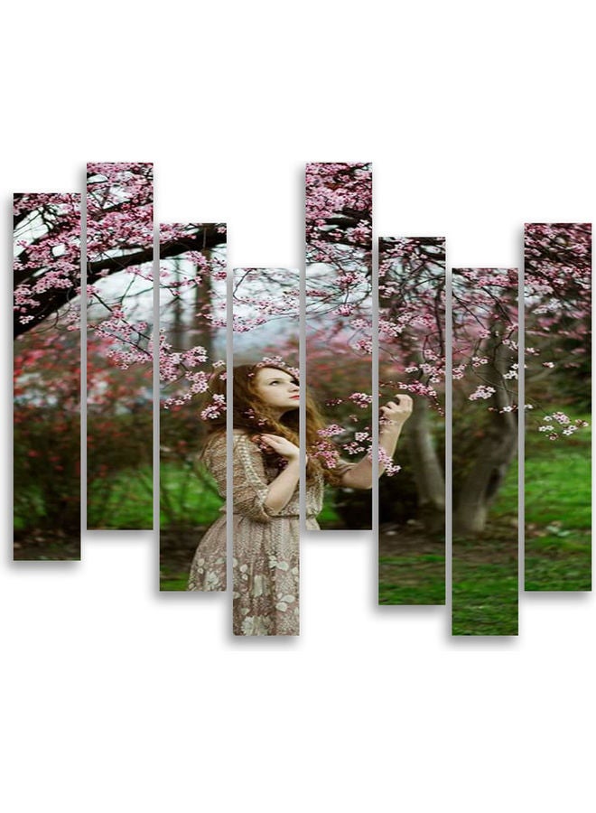 طقم لوحات جدارية بتصميم فتاة مكون من 8 قطع متعدد الألوان 15x80سم - Image 1
