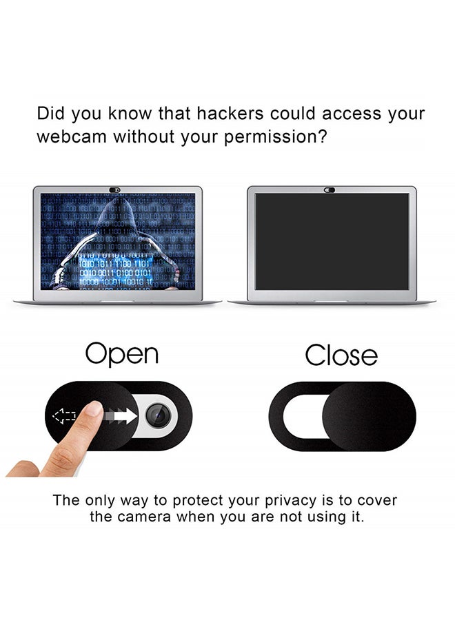 3-Piece Webcam Protection Cover Black - Image 3