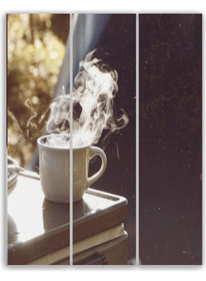 3-Piece Coffee Themed Wall Art Set Multicolour 15x60cm - Image 1