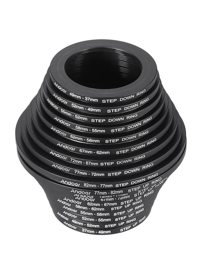ANDOER 18-Piece Step Up And Down Lens Filter Adapter Ring Set Black  - Image 5