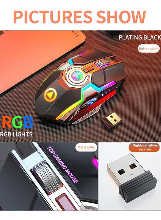 Beauenty Wireless Rechargeable Gaming Mouse With USB Receiver Black/Red/Green  - Image 2