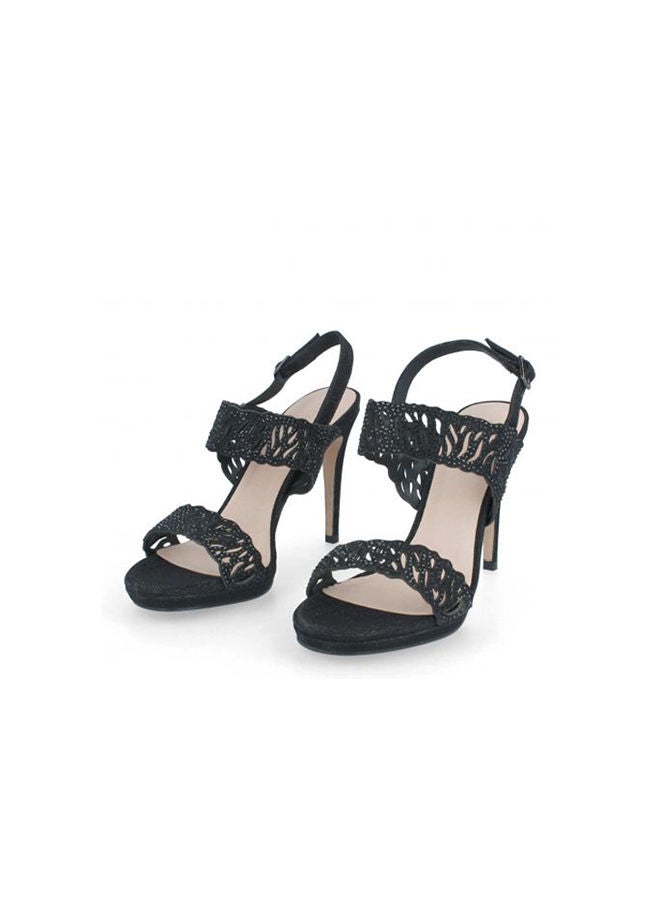 منبور حذاء بكعب عالٍ أسود - Image 2