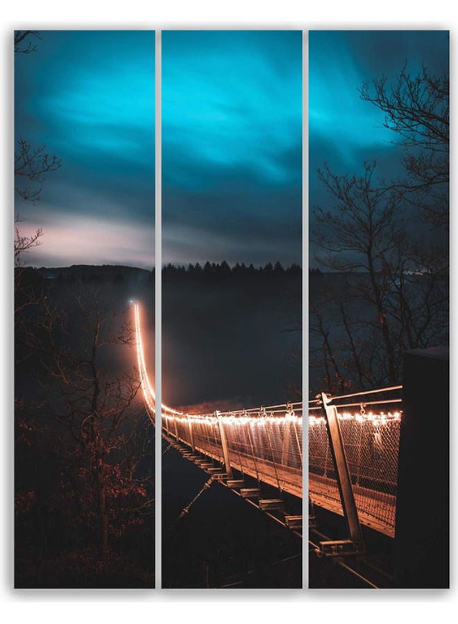 3-Piece Bridge Themed Wall Art Set Multicolour 20x80cm - Image 1