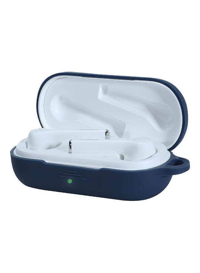 S-Color Full Protection  Protective Case For Huawei Freebuds 3i  With Carabiner Navy Blue/Black/Silver - Image 2