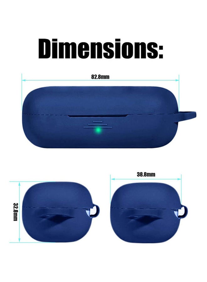 S-Color Full Protection  Protective Case For Huawei Freebuds 3i  With Carabiner Navy Blue/Black/Silver - Image 4