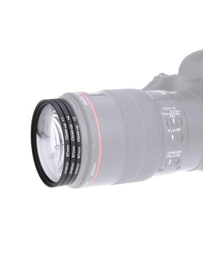 Macro Close-Up Lens Filter Set 6.7cm Black/Clear