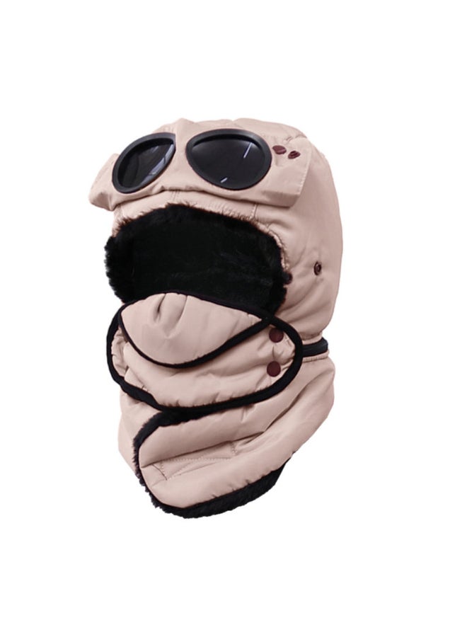 Windproof Face Cover Ushanka Bomber Cap Pink 