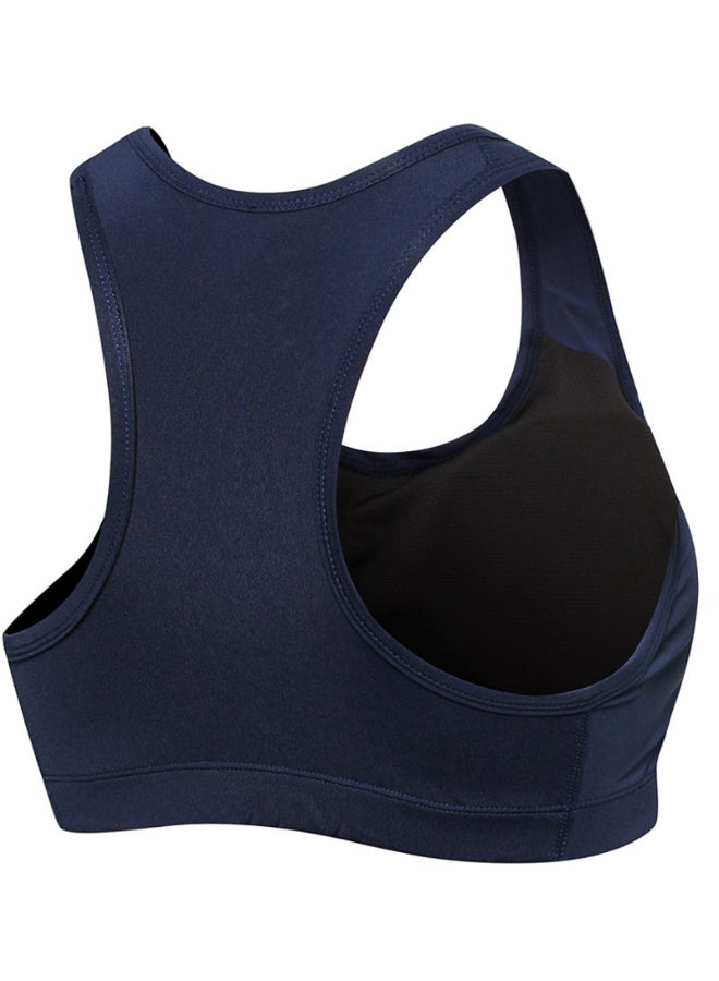 Quick Dry Elastic Waist Detail Sports Bra Dark Blue  - Image 2