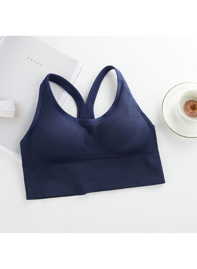 Removable Pad Detail Sports Bra Blue