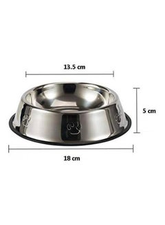 AIWANTO Stainless Steel Pet Dog Water and Food Bowl Silver 18 x 5 x 13.5cm  - Image 2