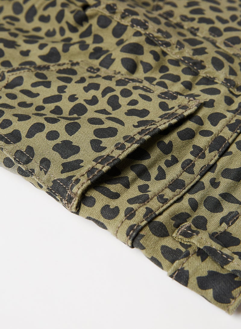 MANGO - Kids All-Over Printed Slim Jeans Khaki - Image 1