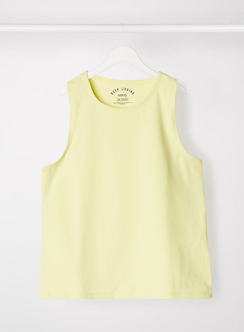 MANGO - Kids Cutout Back Tank Top Lime - Image 1