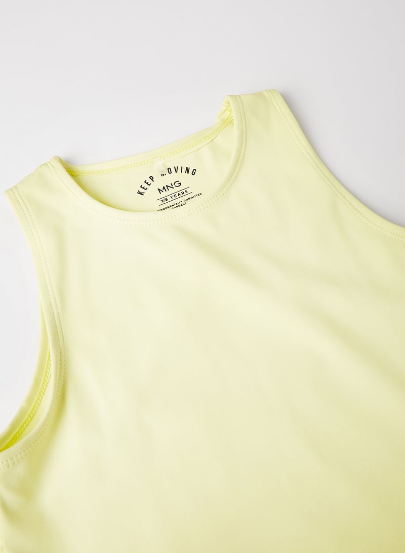 MANGO - Kids Cutout Back Tank Top Lime - Image 1