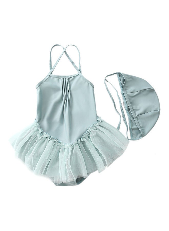 XiuWoo Girl's Cute Swimwear with Cap 80cm 