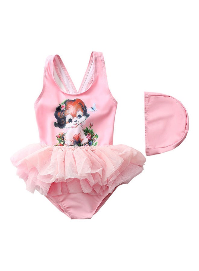 XiuWoo 2-Piece Girl's Swimwear with Cap 80cm 