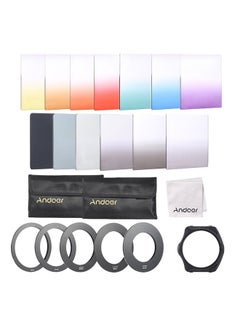 13-Piece Square Gradient Filter Bundle Kit Black/BLue/Red