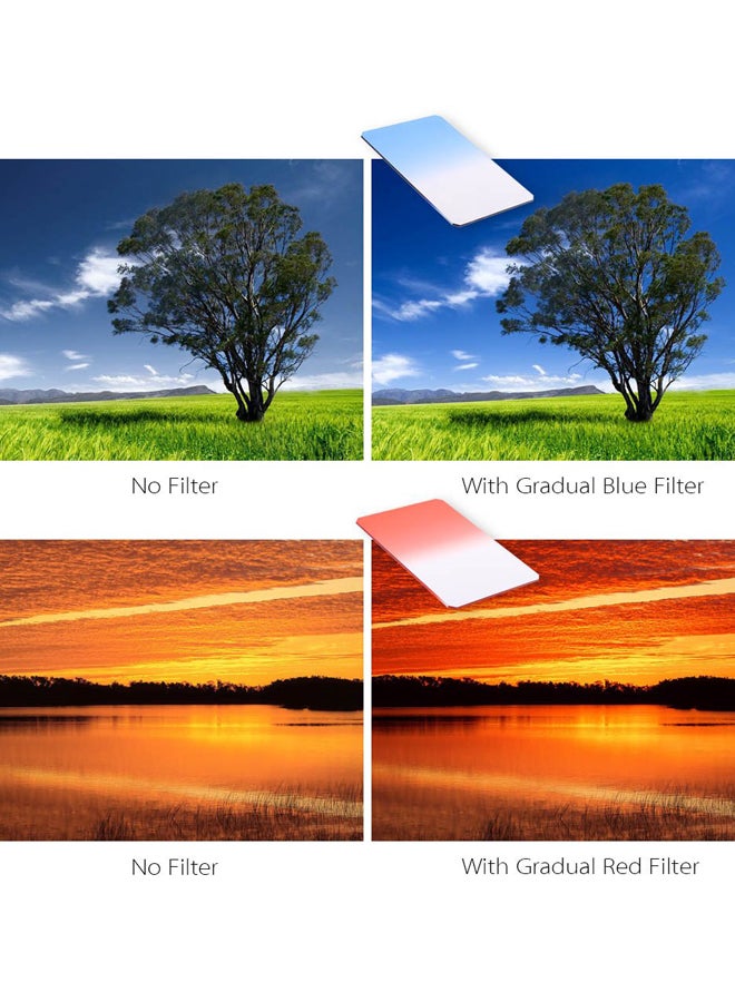 ANDOER - 13-Piece Square Gradient Filter Bundle Kit Black/BLue/Red - Image 1