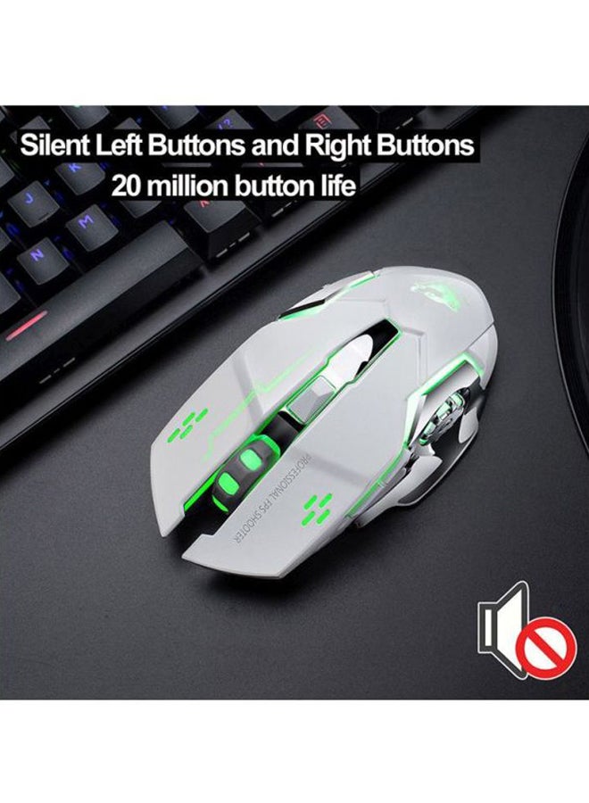 Beauenty Silent Wireless Optical Mouse White/Green/Grey - Image 3