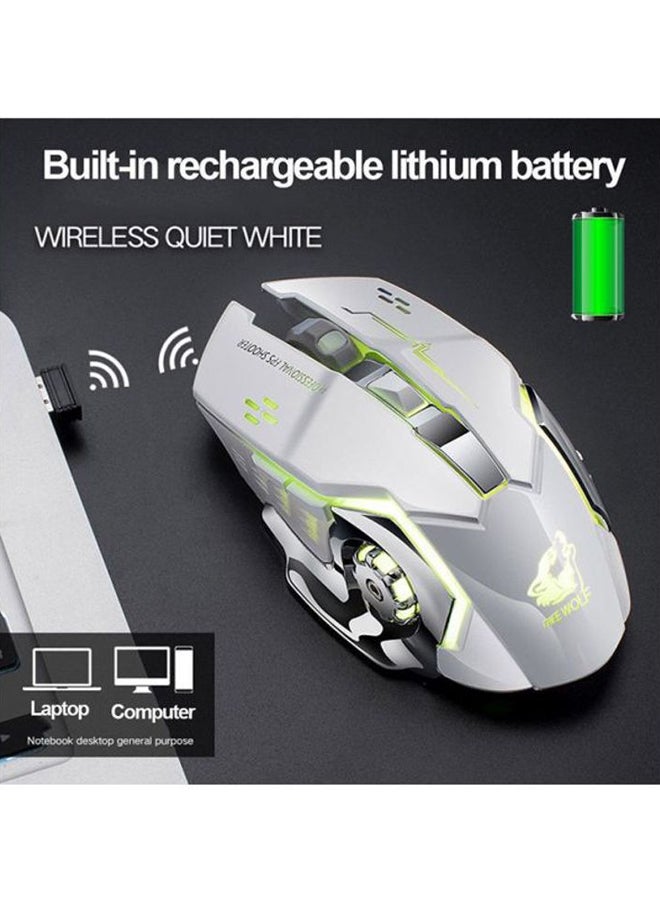 Beauenty Silent Wireless Optical Mouse White/Green/Grey - Image 4