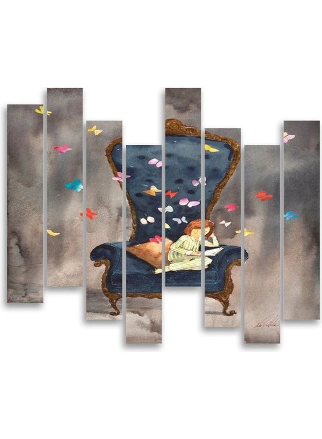 طقم لوحات فنية بتصميم رسوم متحركة مكون من 8 قطع متعدد الألوان 15x80سم - Image 1