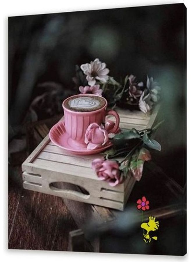Coffee Themed Canvas Wall Art Multicolour M - Image 1