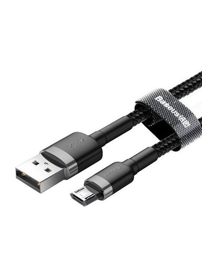 Baseus Cafule Micro USB Cable Nylon Braided Fast Quick Charger Cable USB to Micro USB 2.4A Android Charging Cord compatible for Galaxy S7 S6, Note, LG, Nexus, Nokia, PS4, 1m Black/Grey  - Image 2